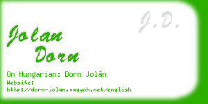 jolan dorn business card